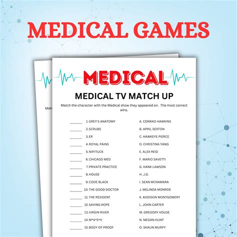 Medical Game Printable Nursing Games Doctor Games Radiology Games