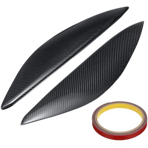 Carbon Fiber Headlight Eyebrow Eyelids Trim Cover Headlamp Sticker For Vauxhall Opel Vectra C