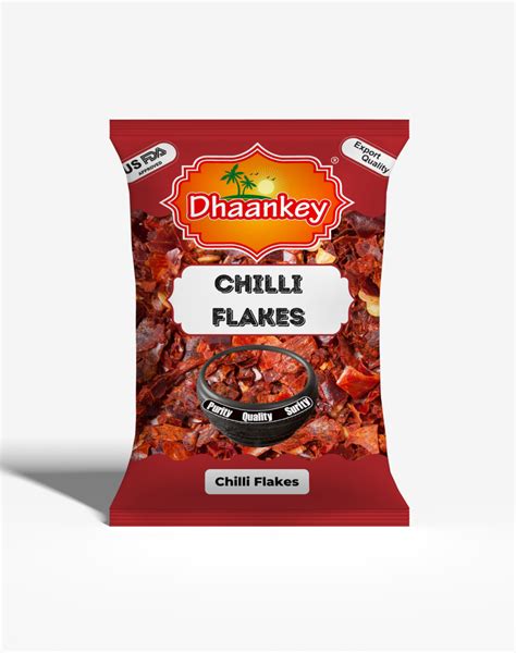 Dhaankey Chili Flake Red Chilli Flakes Packaging Size 50g At 75 Kg