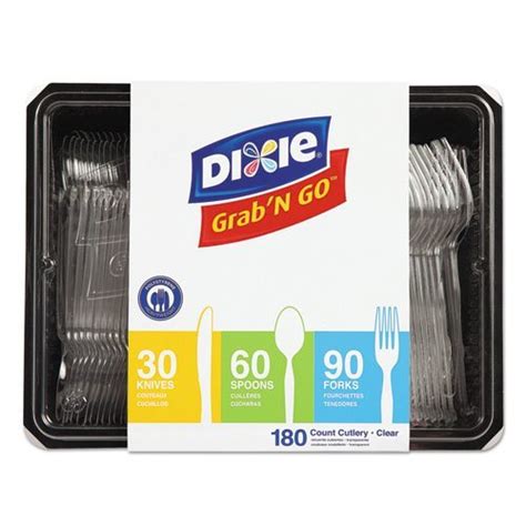 Dixie Combo Pack Tray W Clear Plastic Utensils Forks Knives