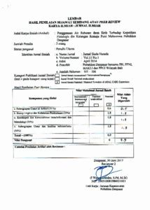 Hasil Reviewer Penggunaan Air Rebusan Daun Sirih Terhadap Keputihan