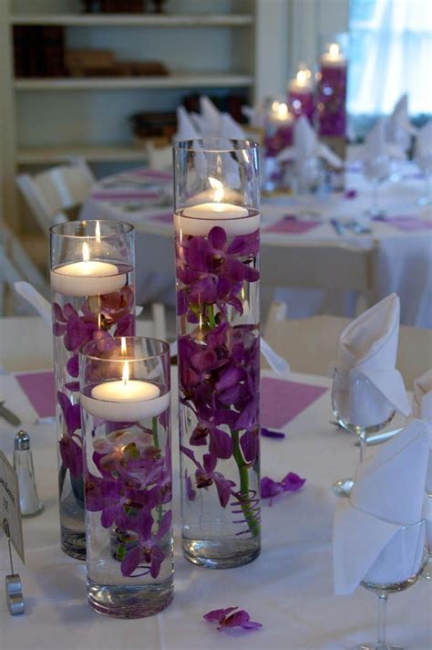 Orchids With Floating Candle By Floral Whimsy Orchids Candle Wedding