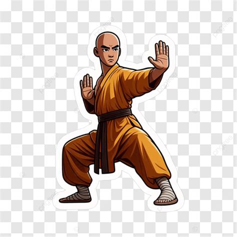 Stickers Of Shaolin Monks Practicing Treads, Stickers Of Shaolin Monks ...