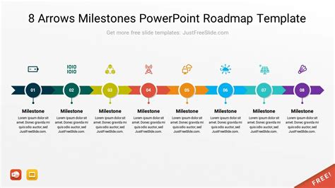 Arrows Milestones Powerpoint Roadmap Template Slides Just Free 10416