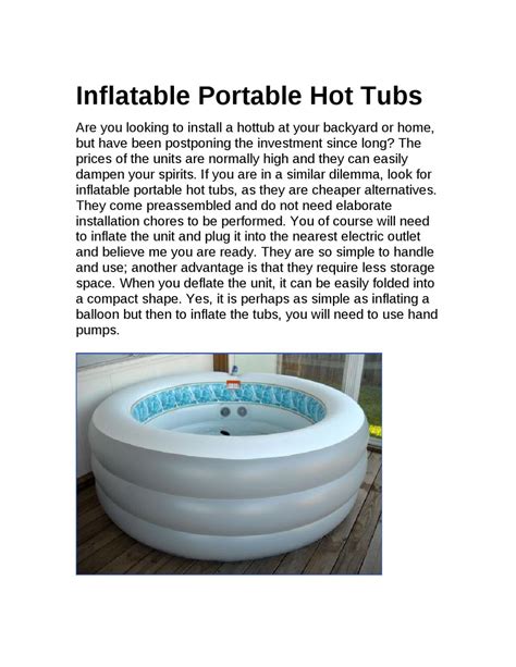 Inflatable Portable Hot Tubs By Hannah Storm Issuu