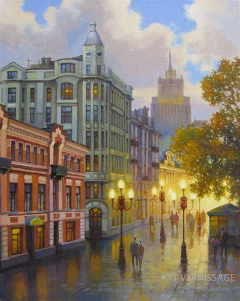Огни Арбата - картина М.В.Ланчака, продажа картин в Москве, цены ...