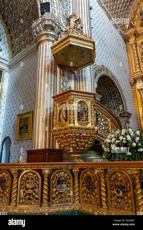 The Gilded Pulpit Of The Very Ornate Church Of Santo Domingo De Guzman