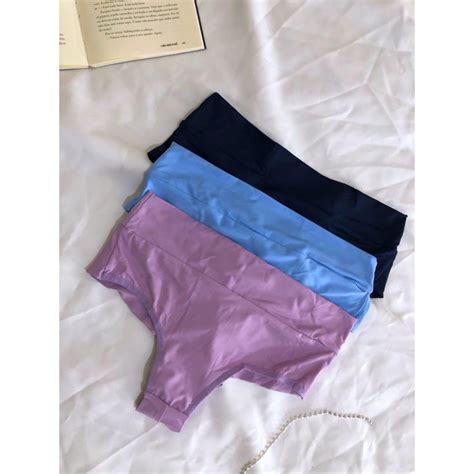 Calcinha Cintura Alta Fio Duplo Conforto Lingerie Shopee Brasil