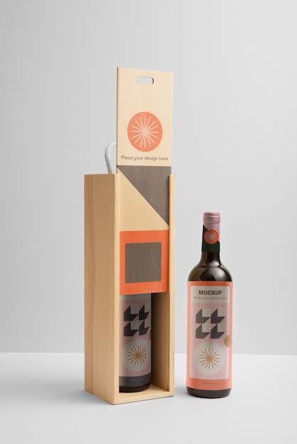 Caja De Madera Para Vino Y Botellas Archivo PSD Premium