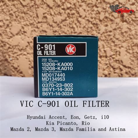 Vic C Oil Filter For Hyundai Accent Eon Getz Kia Picanto Mazda