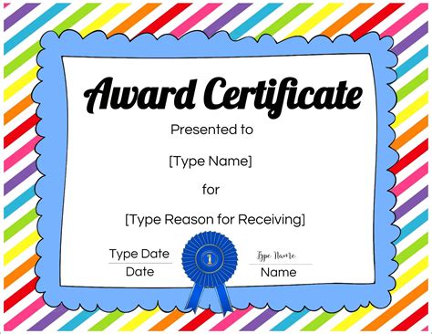 Free Printable Certificate Templates For Students - Templates : Resume ...