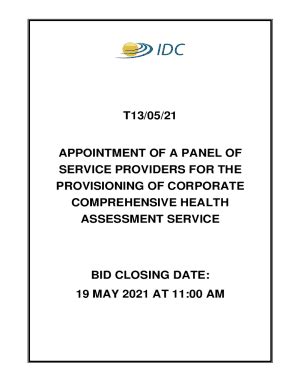 Fillable Online Request For Proposal For The Appointment Of A Panel Of