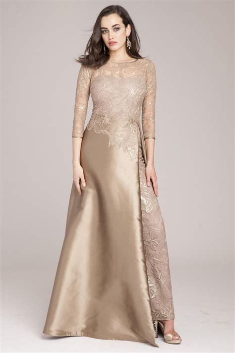 Sequin Lace And Silk Gazar Gown Teri Jon Mother Of Bride Outfits