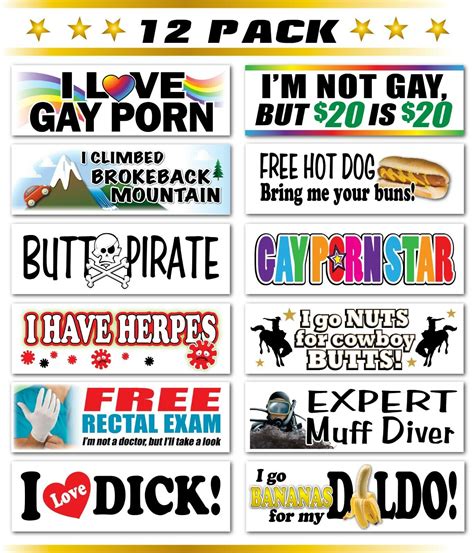 Adult Prank Funny Gag Revenge Joke Novelty Bumper Stickers Gay