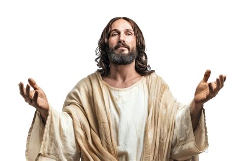 Portrait Of Jesus Christ With Open Arms Wearing Traditional Robes