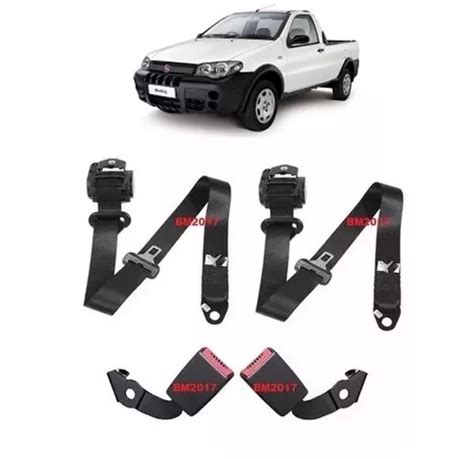 Kit Cinto Segurança Retrátil Fiat Strada Jogo Completo Gt