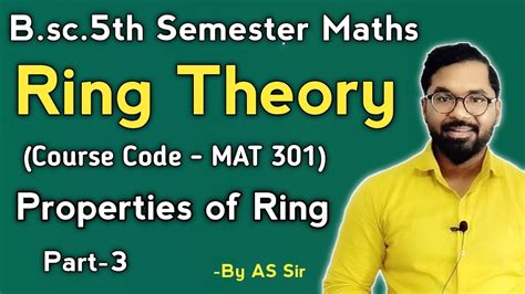 B Sc Th Semester Maths Ring Theory Properties Of Ring Ddu Gkp