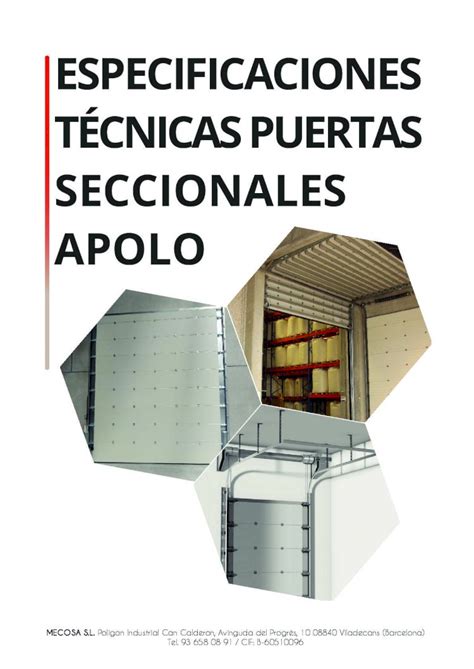 PDF ESPECIFICACIONES TÉCNICAS PUERTAS SECCIONALES APOLO 2021 5 14