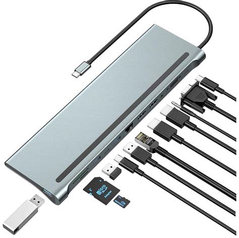 Stacja Dokuj Ca Hub Adapter Usb C W X Hdmi K Ethernet Rj Sd M