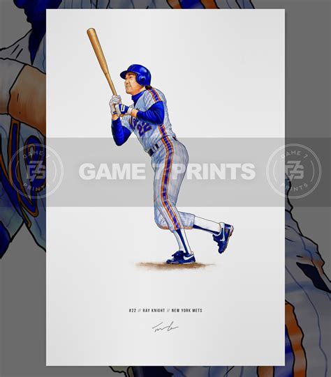 Ray Knight 1986 New York Mets Baseball Illustrated Print - Etsy