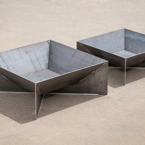 The Fin Fire Pit 36 Steel Modern Metal Bowl Firepit Etsy