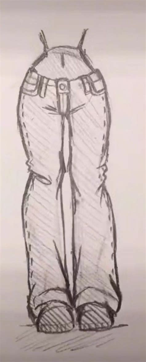 A Drawing Of A Person S Pants And Shoes