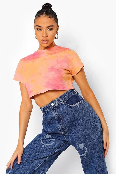 Tie Dye Crop Top Boohoo Uk