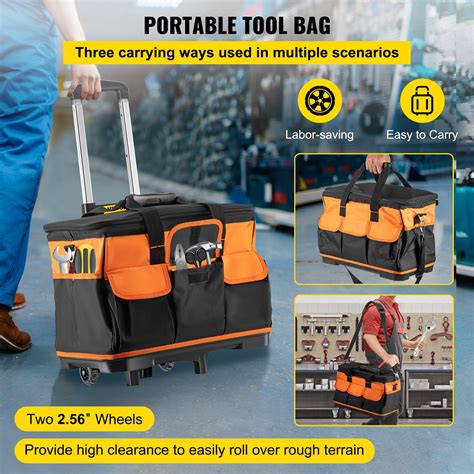 Vevor Vevor Tool Bag With Wheels Rolling Tote 20in Wheeled Storage Case And 2 Wheels Vevor Au