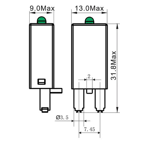 Модуль индикации и защиты, LED зеленый+диод (A1+), 110-240V DC