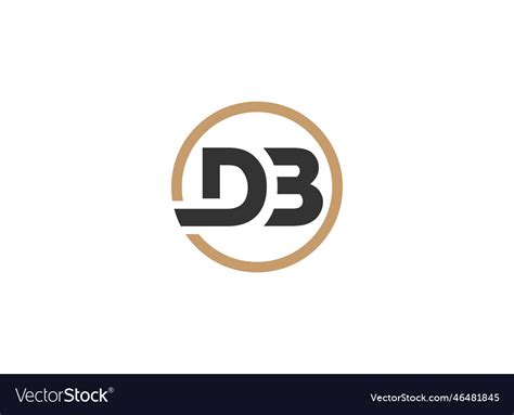 Initial Db Letter Logo Design Template Royalty Free Vector