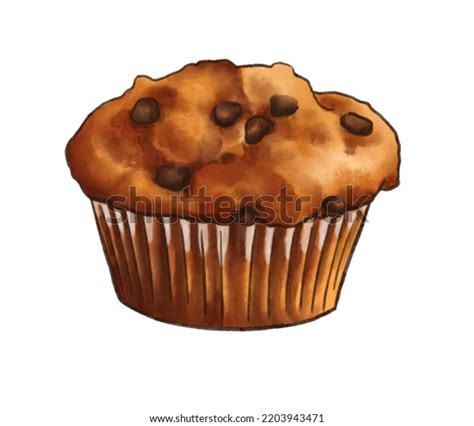 Muffin Watercolor Illustration Hand Drawing Painting Stock Illustration ...