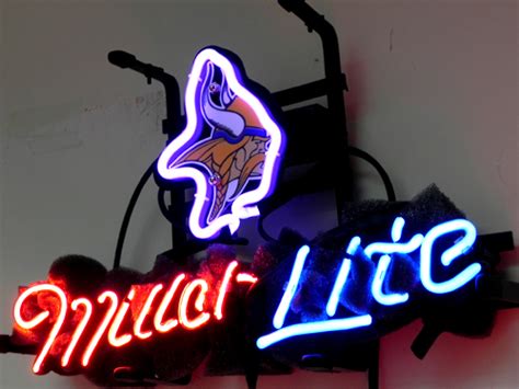 Wiki Neon Sign Blog Miller Lite And Nfl Minnesota Vikings Football