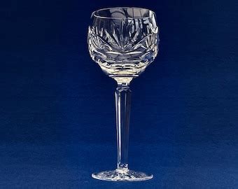 WATERFORD CRYSTAL Clarendon Wine Glass Vintage Cut In Clear Ruby Red