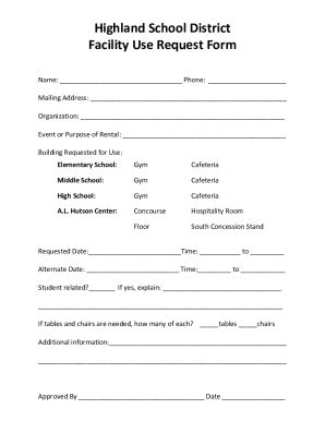 Fillable Online Facility Use Form North Clackamas School