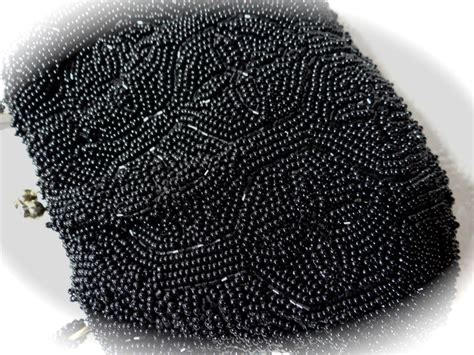 Black Beaded Evening Bag Walborg S Purse Collectible Etsy