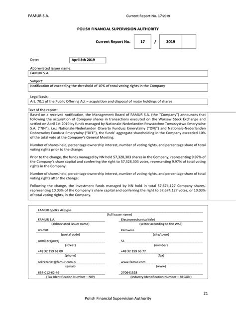 Fillable Online Notification Of Exceeding The Threshold Of Of Total