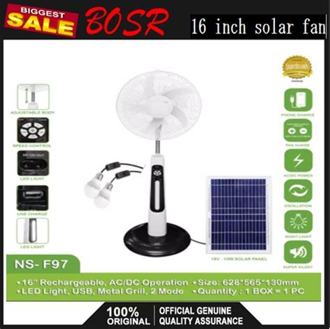 16 Inch 12v DC Standing Solar Powered Outdoor Rechargeable Solar