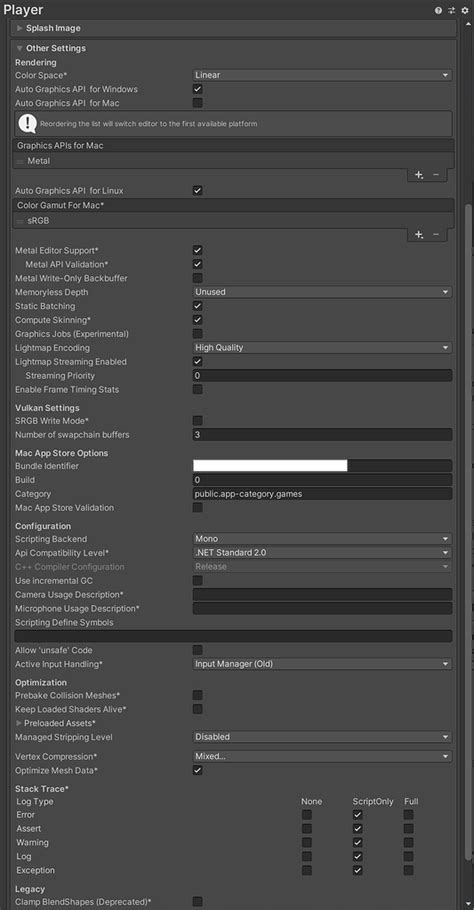 Unity Attempting To Use Openglcore Even When Set To Metal Unity Engine Unity Discussions