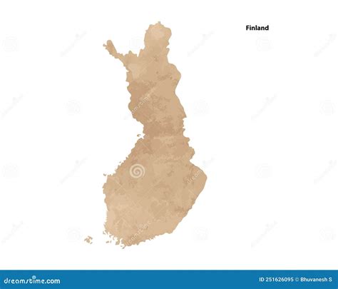 Finland Country Map Black Silhouette And Outline Isolated On White