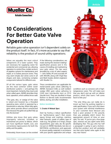 Pdf Mueller Co Better Gate Valve Operation Your