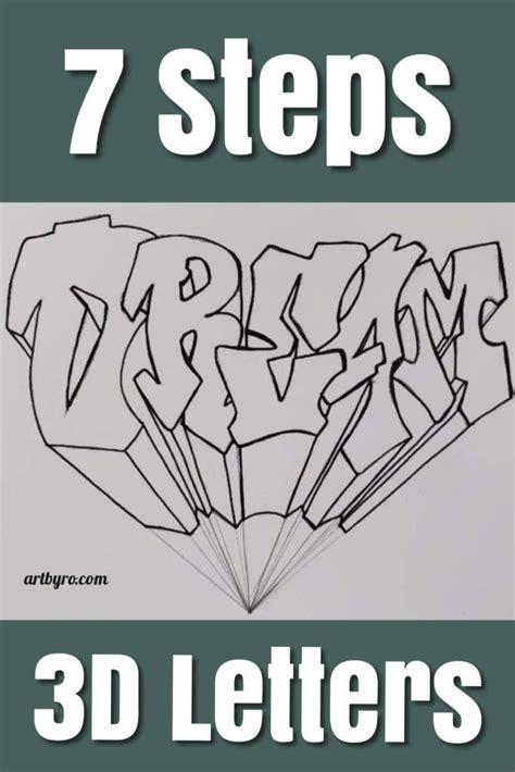 How To Draw 3D Letters Step By Step Art Tutorial Easy Graffiti