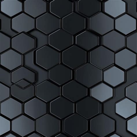 Pattern Of Black Hexagonal Tiles With A 3D Effect Modern And Futuristic