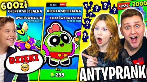 SPEŁNIAMY MARZENIA WIDZÓW w BRAWL STARS ANTY PRANK 2000 GEMÓW