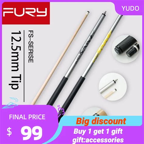 Fury Fs Series Billiard Pool Cue Stick Kit Mm Tip Fury Quick Joint