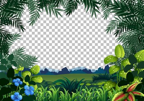 Free Vector | Blank nature scene landscape on transparent background