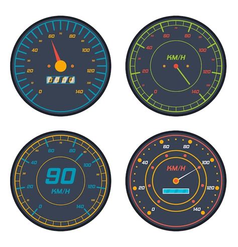 Indicateur De Niveau De Compteur De Vitesse De Voiture Icône De Signes