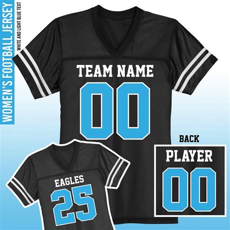 Custom Women's Football Jersey / Black Jerseys / White and - Etsy