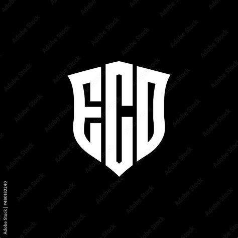 ECD letter logo design with black background in illustrator, vector logo modern alphabet font ...