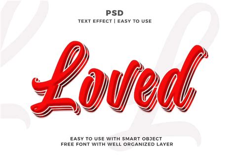 Premium Psd Loved D Editable Photoshop Text Effect Style Psd With