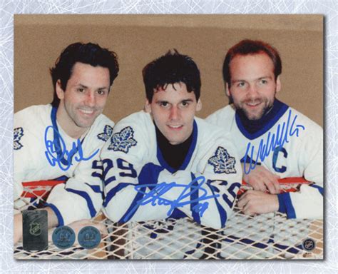 Doug Gilmour Wendel Clark And Felix Potvin Signed Toronto Maple Leafs